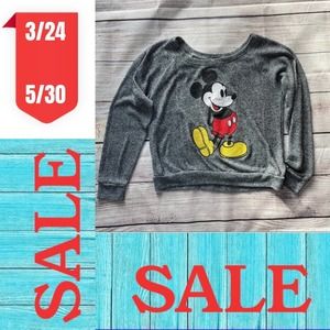 DISNEY GLITTERY MICKEY MOUSE RAGLAN SLEEVE SCOOP S